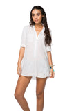 Boyfriend White Cotton Shirt in Limited Supply Embroidery Colors Sale