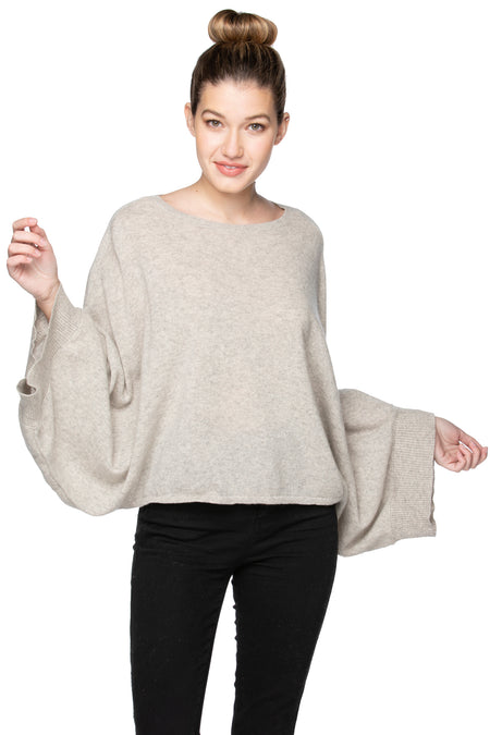 100% Cashmere Evelyn Cowl to Crewneck Sweater
