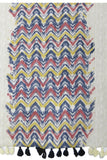 Open Shoulder Sundress Coverup in Chevron River Print with Tassel