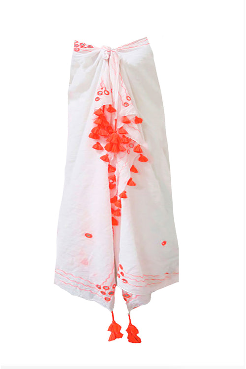 Magic Mirror Sarong Wrap Coverup in Neon Orange