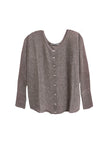 Button Back Reversible Brown Cashmere Cardigan sweater on sale
