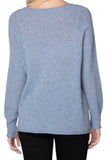 SLTCNCF-Blue Mist Color 100% Cashmere Sweater Thermal Stitch Crewneck back
