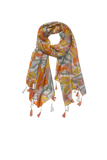 Leopard Palm Orange Luxury Print Sarong Multi-Wear Wrap Scarf