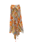 SMV92 Leopard Palm Orange Luxury Print Sarong Multi-Wear Wrap Scarf
