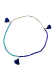 Stretch Beaded Triple Tassel Necklace/Wrap Bracelet