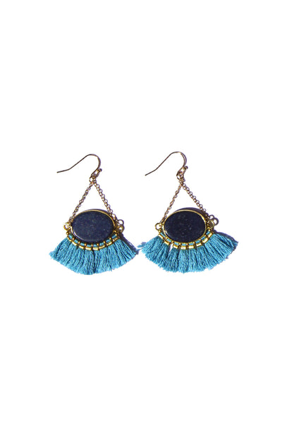 Stone & Fringe Earrings