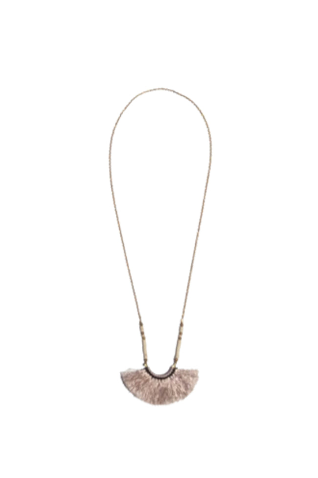 Silk Fringe and Beads Necklace