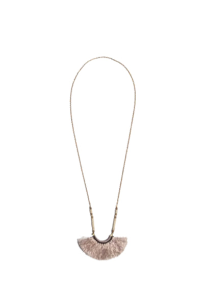 Silk Fringe and Beads Necklace