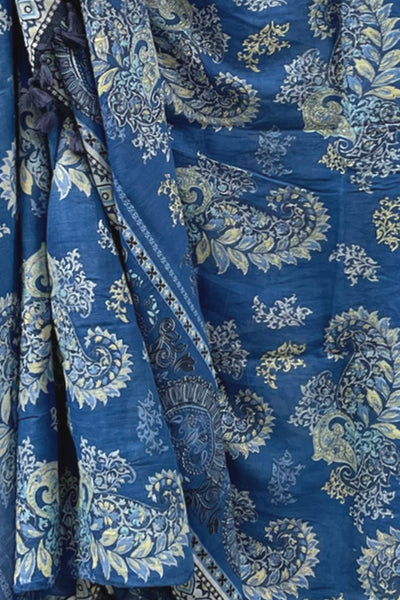 Bandana Bandit Blue Luxury Print Coverup Beach Kaftan
