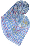 SPSSCT29-Blue Embroidered Paisley Cotton 