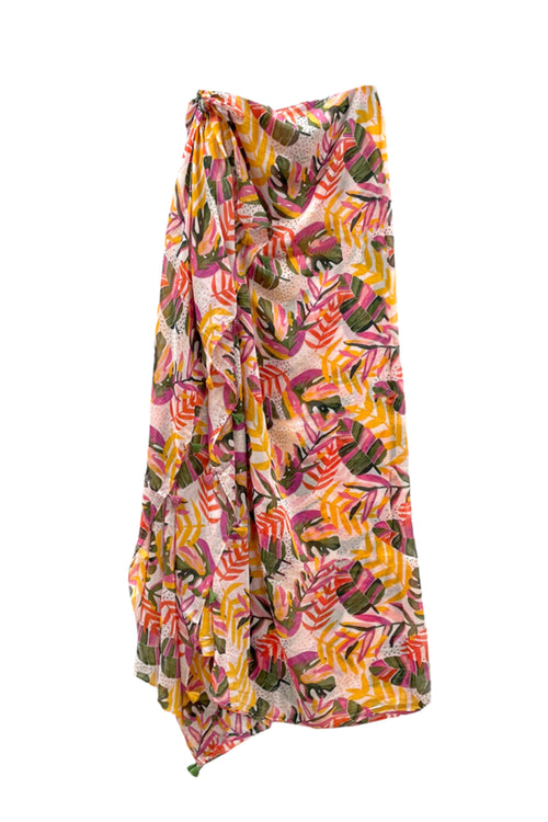 Tahiti Leaf Print Luxury Sarong Wrap Scarf