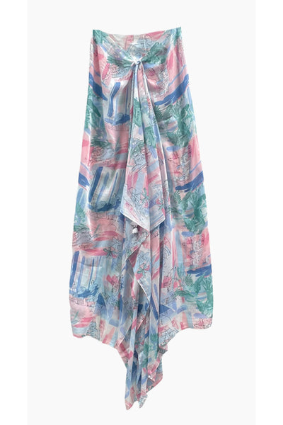World Traveler Luxury Tassel Print Sarong Wrap Scarf