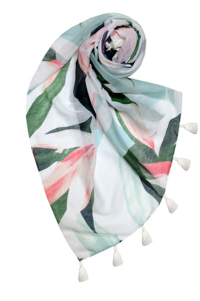 SPSSP71-Multi Birds of Paradise Sheer and Soft Print Coastal Getaway Sundress swatch