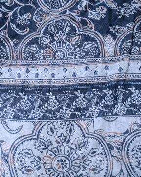Maxi Tassel Coverup Sundress  in Floral Temple Navy and White Print