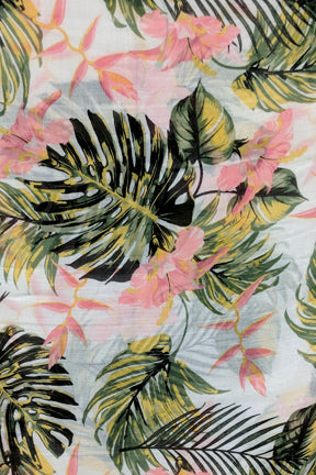 Maxi Tassel Coverup Sun  Dress in Morning Breeze Pink, Green and White Print