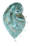 Free Spirit Multi Wear Coverup Vest in Golden Leaf Mint Green Print