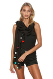 Rainbow Pom Pom Sheer Wrap Scarf Sarong
