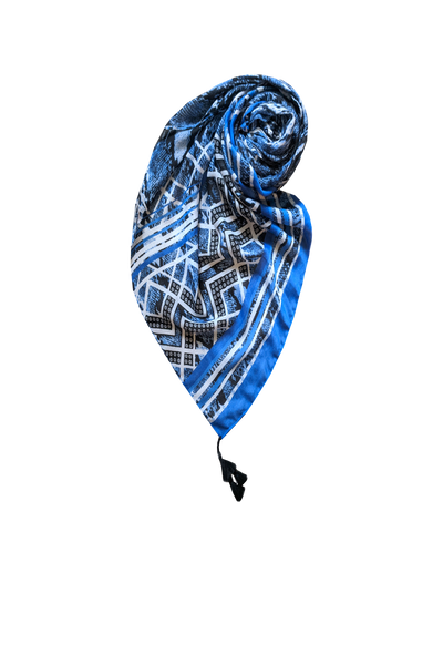 Multi Wear Sheer Sarong Scarf Wrap in Bebop Blues Animal Print