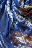 SPSSS193-Blue Swirling Plains Blue Sheer Print