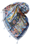 SPSSS198-Braided Multi Wear Sarong in Magic Carpet Sheer and Soft Multi-Colored Print