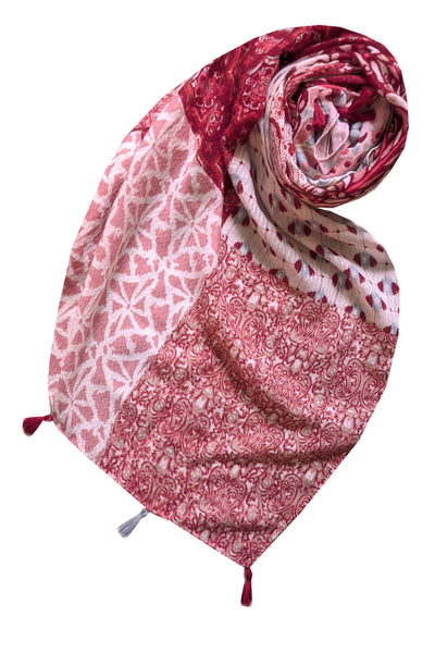 The Cabana Cover-Up Kimono in Marisa Red and Pink Patches Print