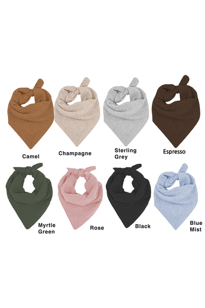 100% Cashmere Knit 24" Square Bandana Scarf Accessory
