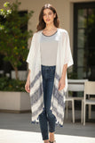 Sandy Bliss Hand Loomed Cotton Linen Coverup Kimono