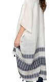 Sandy Bliss Hand Loomed Cotton Linen Coverup Kimono novelty fabric coverup