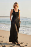 Satin Wrap-Front Elastic Waist Palazzo Pants black