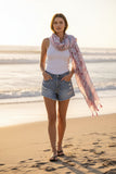 Antique Haven Border Print Tassel Sarong Scarf Wrap