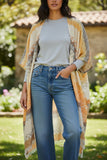 Desert Scallops Orange  Hand Loomed Jacquard Kimono