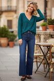Boyfriend Cotton Cashmere Sweater Cardigan with Chiffon Silk Back