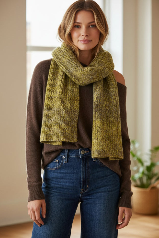 Ombre Marled Chunky Knit Fall Winter Scarf
