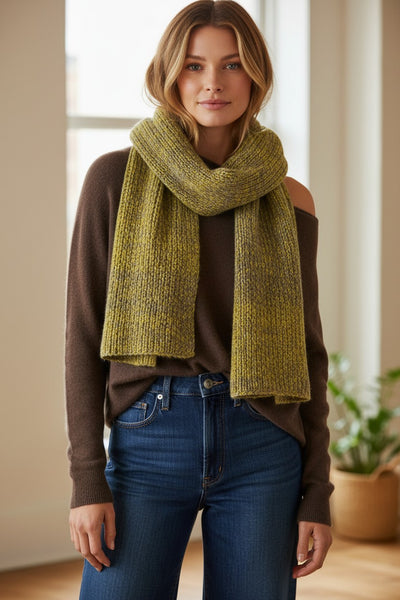 Ombre Marled Chunky Knit Fall Winter Scarf