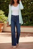 Linger or Lounge Zen Blend Open Neck Sweater Knit Cardigan