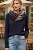 Hand Knit Patchwork Pattern Infinity Scarf _ Multi Color
