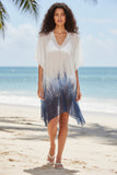 Seas the Day Sheer Blue V-Neck Coverup Sundress