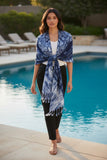 Seaside Serape in Indigo Diamond Tie Dye Print
