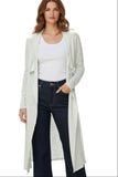 Season-less Chic Sweater Knit Long Cardigan Robe Wrap with mint green