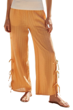 Side-Tie-Gauze-Lurex-Beach-Pant-Tangerine Orange Sunset