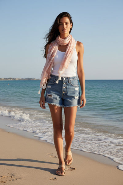 Spring Clouds Pastel Cameo Sheer and Soft Print Scarf Wrap Sarong 3
