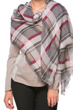 Spun Scarves Scarf Fireside Plaid Printed Scarf Maroon