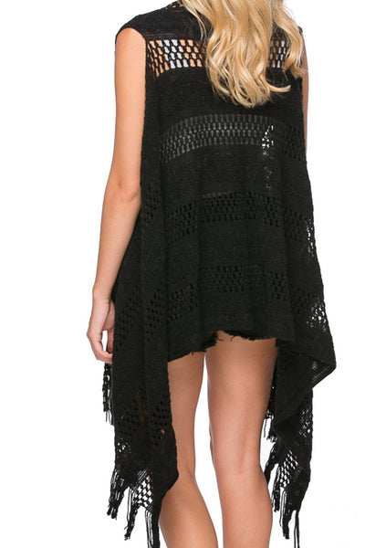 Subtle Luxury Vest Stevie Sleeveless Novelty Sweater with Fringe