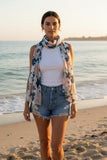 Sundry Floral Navy and Pink Print in a Scarf Wrap 2 