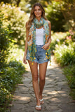 Sunrise Mosaic Bright Tassel Print Luxury Scarf Wrap
