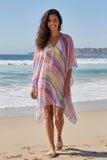 Sunset at Sea V-Neck Sheer Caftan Coverup Sundress