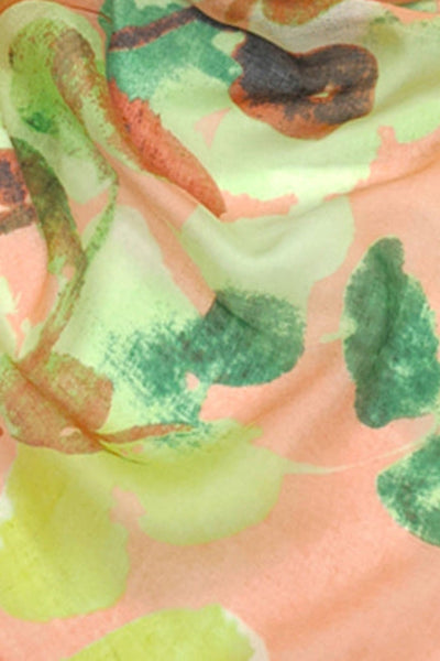 Sweet Pea Orange & Lime Sheer Print V-Neck Coverup Dress 3