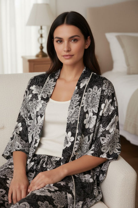 The Pippa Comfy Robe Jersey Knit Short Tie Robe