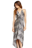Triangle 70's Dress in Printed Silk