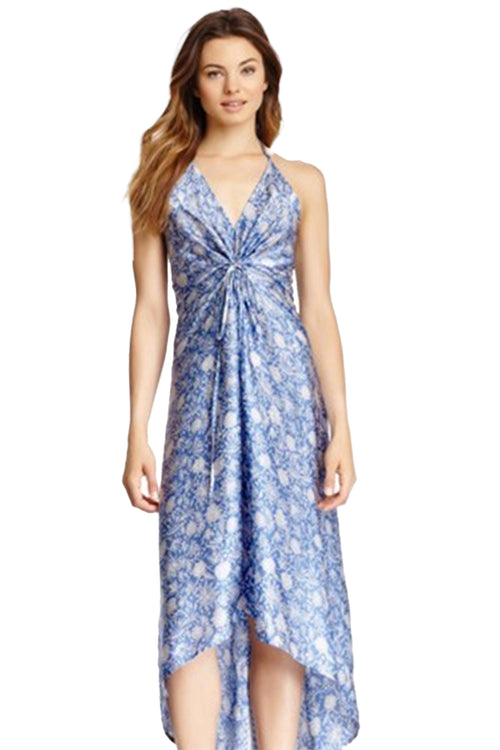 Triangle 70's Dress in Printed Silk